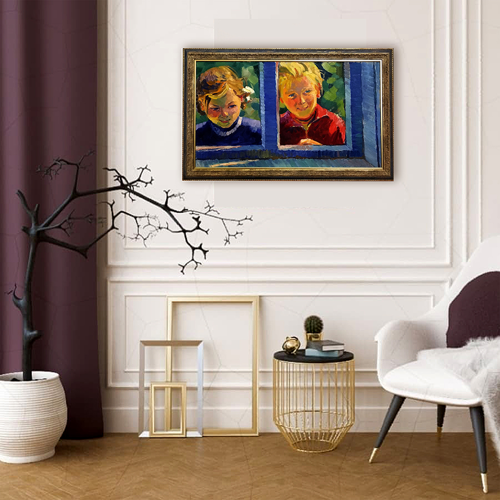 Painting "Curiosity" by Evgeny Tkachenko, 1964