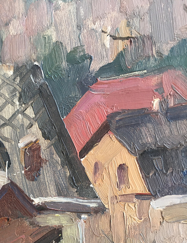 Painting "Winter Landscape" by Viktor Shatalin, 1961