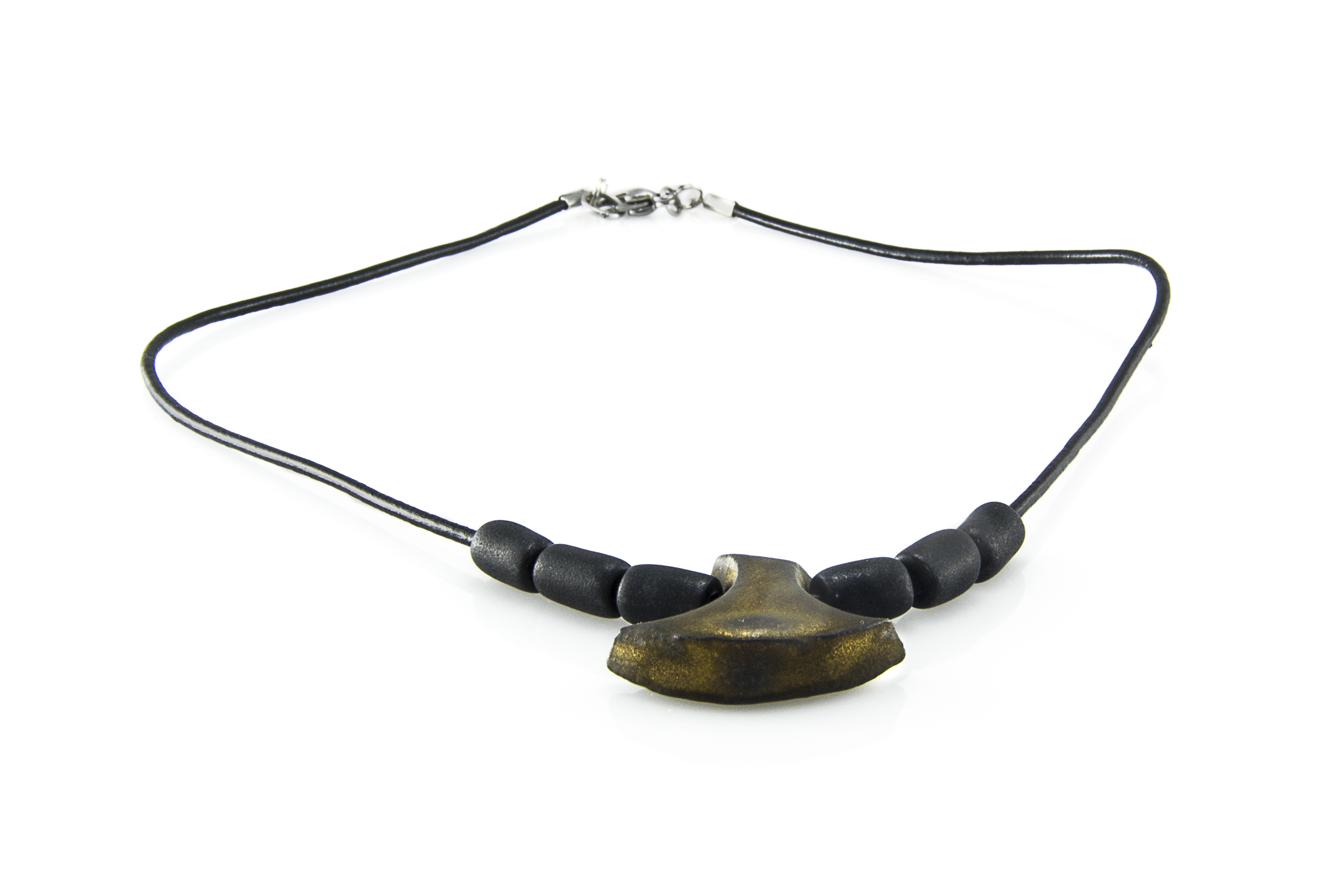 Men's handmade hunter ceramic necklace
