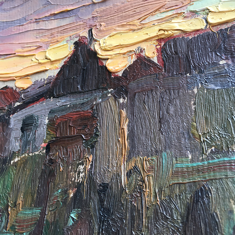 Painting "Sunset" by Evgeny Tkachenko, 1958