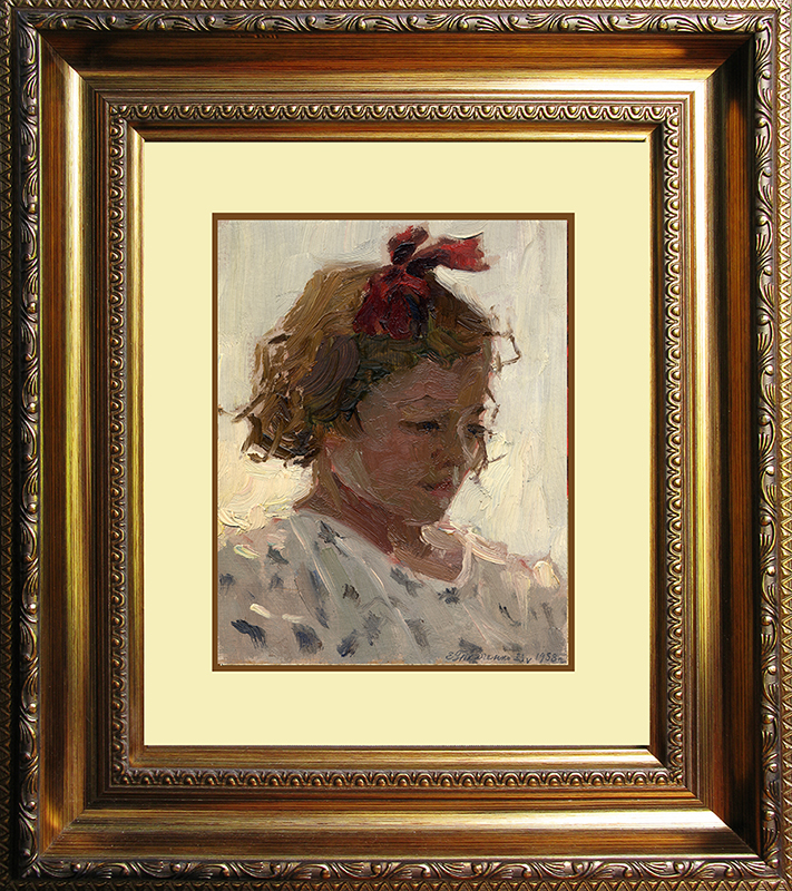 Painting "Portrait of a Girl" by Evgeny Tkachenko, 1958